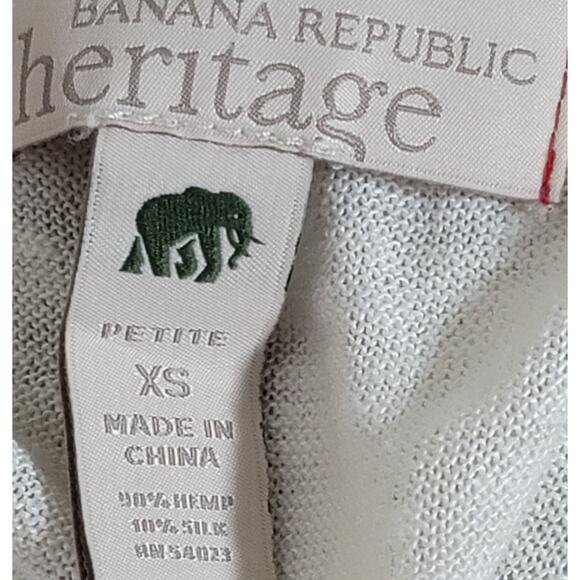 Banana Republic Heritage Cream Kangaroo Pouch Shirt XS Petite Drawstring Waist - Picture 3 of 5